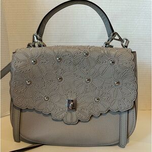 Michael Kors Gray studded floral design designer Purse.